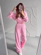 Жіночий велюровий костюм трійка (кофта+штани+топ) Uaclothes 42 Рожевий (like39047-194831349) - зображення 5
