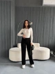 Жіночі вельветові брюки на резинці з зав'язками Uaclothes 54-56 Чорний (like39032-194681359) - зображення 3