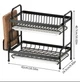 Двухъярусная сушка для посуды Bowl Rack на мойку для тарелок без корзини металл 1001 - изображение 2