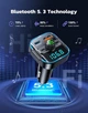 FM-трансмиттер Bluetooth 5.3 в авто (2026), Зарядка PD 36W + QC 3.0, 2 микрофона - изображение 4