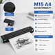 Термопринтер M15 портативный A4 аккумуляторный Bluetooth USB C беспроводной для печати документов черный - изображение 3