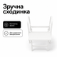 Стул-лестница-трансформер «Лофт» белого цвета на 3 ступеньки, складной, для кухни, дома, квартиры, грузоподъемность до 150 кг - изображение 4