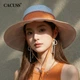 Женская солнцезащитная шляпа CACUSS с широкими полями, летняя, для отдыха и пляжа, хлопковая, оранжево-розовая - изображение 4