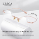 LESCA LUNETIER Ультралегкие очки Pure Desire из чистого титана, безрамочные, женские, с защитой от синего света, высококачественные мужские, с золотой проволочной оправой, розовое золото, 0 градусов, без рецепта. - изображение 4