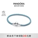 Браслет Pandora плетеный с прямоугольными звеньями, синий, унисекс, для многослойного ношения - изображение 4