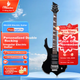 Minsine Night Sky Black/Flame, електрогітара унікальної форми, професійна електронна гітара для початківців з подвійним струсом для дорослих - зображення 4