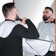 Пеньюар с присосками для стрижки бороды BarberTools белый - изображение 2