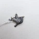 Серебряная брошка-булавка с фианитом "Стриж" 4,31 г - изображение 3