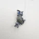 Серебряная брошка с фианитом "Сова" 6,88 г - изображение 2
