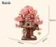 3D дерев'яний конструктор Будиночок на сакурі Rolife Sakura Tree House TGS-04 механічний пазл 535 деталей - изображение 5