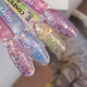 Гель-лак для нігтів Designer Confetti Gel №538 блакитний з фіолетовим конфеті 9 мл - зображення 3
