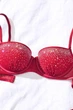 Комплект белья: бюстгальтер с уплотнённой чашкой и трусики слип Victoria's Secret 75C/M Красный (152961) - изображение 5