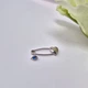 Серебряная Шпилька Булавка Сердце с подвеской Глазик с синим камнем серебро 925 пробы Родированное бр2фс/020 1.00г - изображение 3