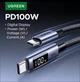 Кабель Ugreen Type-C PD 100W (1m) Black з дисплеєм - зображення 1