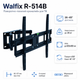 Кронштейн настенный Walfix R-514B для ТВ 26"-65" до 35 кг VESA 600x400 Black - изображение 1
