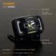 Ліхтар налобний Videx H025C, Black, 310 лм, 5000K, до 74 м, 7 режимів роботи, світлодіод CREE XTE 5W + COB, акумулятор (1800 mAh, незнімний), IP65, 96 г (VLF-H025C) - зображення 4