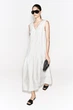 Жіноча міді-сукня COS Sculpted Pleated Linen Midi Dress Light grey 38 (1327614002) - зображення 2