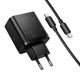 Сетевое зарядное устройство Hoco N75 2x USB-C + USB-A QC3.0 PD 65W + кабель USB-C Black (6942007673846) - изображение 6