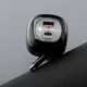 Автомобильное зарядное устройство Forcell F-Energy Alu USB C + USB A + выдвижной кабель USB C PD QC4.0 SFC2.0 3A 75W Black (5903396387470) - изображение 5