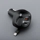 Автомобильное зарядное устройство Forcell F-Energy Alu USB C + USB A + выдвижной кабель USB C PD QC4.0 SFC2.0 3A 75W Black (5903396387470) - изображение 7