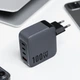 Сетевое зарядное устройство Forcell F-Energy GaN 3 x USB C + USB A QC4.0 PD 5A 100W Grey (5903396231421) - изображение 2