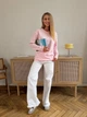Жіночий бавовняний лонгслів оверсайз із необробленим краєм Flawless Femme, Рожевий One Size Oversize - зображення 5