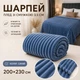Плед Шарпей зі смужкою 3,5 см 200×230 см з мікрофібри, синій - зображення 1
