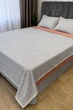 Комплект постельного белья Mency Home Collection из вареного хлопка Евро 200×230 см с кружевом, серо-коричневый с листочками - изображение 5