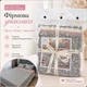 Комплект постельного белья Mency Home Collection из вареного хлопка Евро 200×230 см с кружевом, серо-коричневый с цветами - изображение 4