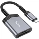 Картридер Hoco UA25 2in1 Lightning Metal gray - зображення 1