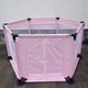 Дитячий манеж Malatec 126×109×65.5 см зі сталевим каркасом, тканиною Oxford 210D, сітчастими стінками, навантаженням до 50 кг, складаною конструкцією рожевий - изображение 2