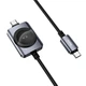 Беспроводное зарядное устройство HOCO CW66 2-in-1 Type-C to iWatch / Type-C PD100W с магнитной зарядкой для Apple Watch 1.2 м Черный - изображение 2