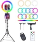 Кольцевая LED лампа Herrfilk 13” RGB со штативом, держателями и пультом - изображение 1
