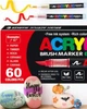 Набір акрилових маркерів із пензлевим наконечником ACRYLIC BRUSH MARKER, 60 кольорів, DMX-2025A-60 - зображення 1