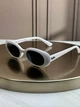 Солнцезащитные очки Ray-Ban RB4441D белые, синяя линза, овальные, женские, унисекс, - изображение 1
