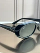 Солнцезащитные очки Ray-Ban RB4441D черные глянцевые, голубая линза, овальные, женские, унисекс, - изображение 3