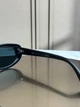 Солнцезащитные очки Ray-Ban RB4441D черные глянцевые, голубая линза, овальные, женские, унисекс, - изображение 7