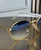 Солнцезащитные очки Ray-Ban RB3547 N золото, голубая градиентная линза, овальные, двойная перемычка, унисекс, - изображение 3