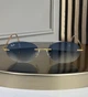 Солнцезащитные очки Ray-Ban RB3767 золото, голубая градиентная линза, безободковые, овальные, унисекс, - изображение 2
