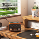 Bluetooth-колонка BIAZE с беспроводной зарядкой для телефона, ретро-дизайн под дерево, мини, с радио - изображение 7