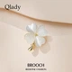 Брошь Qlady женская с четырехлистным клевером и кошачьим глазом, магнитная застежка - изображение 4