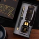 Перьевая ручка HERO 1520 в футляре, черный бархатный песок, иридиевое перо F, с чернилами - изображение 5