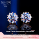Серьги-гвоздики Shiai из серебра 925 с муассанитом 1 карат в виде снежинки - изображение 4