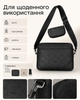 Сумка в стиле Louis Vuitton черная 25×18×5 см - мессенджер через плечо из экокожи, брюшком и ремешком в комплекте - изображение 4