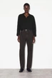 Сорочка жіноча COS gathered pima cotton shirt 1299235006 Eur 34 Чорний - изображение 2