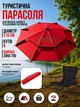 Туристический зонт диаметром 210 см восьмиугольный, вращение 360°, UV-защита, антиветер двойная вентиляция, чехол, красный - зображення 1