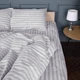 Простирадло Бязь 17-0600 Stripe White Gray 150*220 - зображення 4