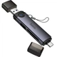 Картридер Hoco HB56 Victory 5in1 Type-C/USB2.0 to SD/TF3.0 + USB 2.0 Metal gray - изображение 6