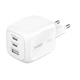 Зарядний пристрій Belkin 2xUSB-C + 1xUSB PD70W PPS GaN white (WCH018HQWH) Belkin WCH018HQWH 1054008 - зображення 1