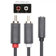 Кабель AUX Audio TRS - RCAx2 M/F 1.0м UGREEN AV102 Сірий - зображення 3